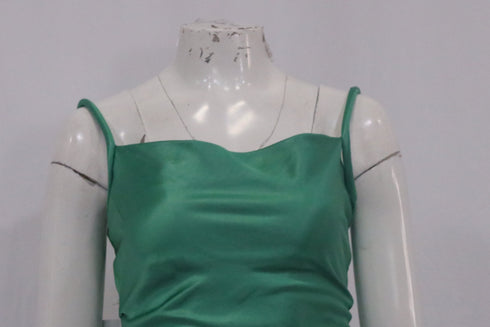 Women's Nanushka Square-Neck Backless Midi Dress in Green Triacetate
