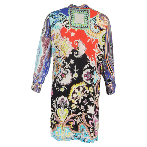 Women's Etro Knee Length Printed Dress in Multicolor Silk