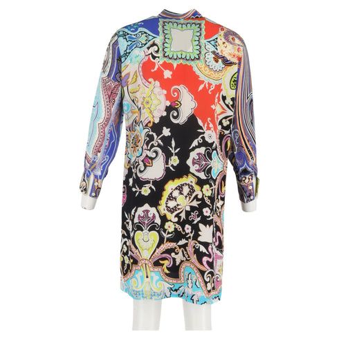 Women's Etro Knee Length Printed Dress in Multicolor Silk