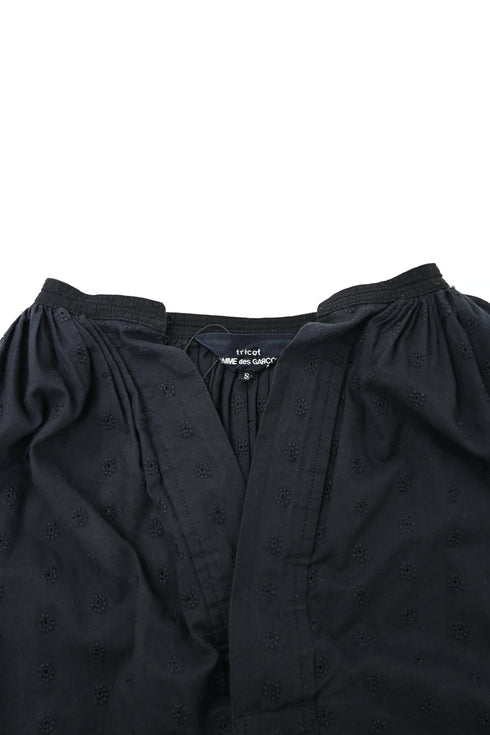 Women's Tricot Comme Des Garçons Eyelet Blouse in Black Cotton