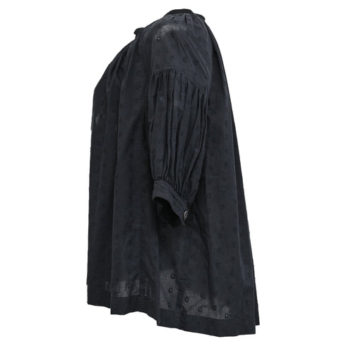 Women's Tricot Comme Des Garçons Eyelet Blouse in Black Cotton