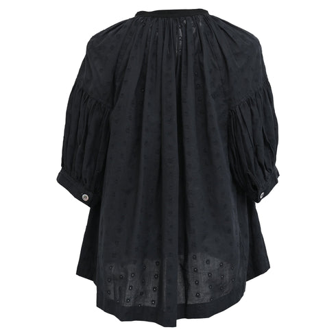 Women's Tricot Comme Des Garçons Eyelet Blouse in Black Cotton