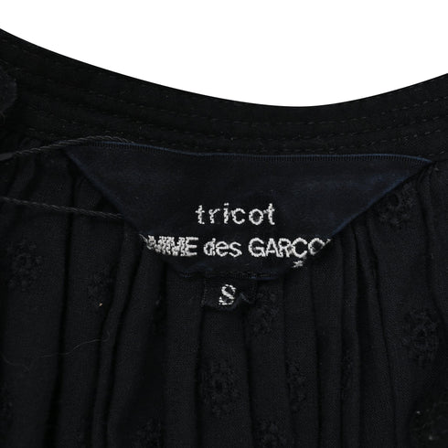 Women's Tricot Comme Des Garçons Eyelet Blouse in Black Cotton