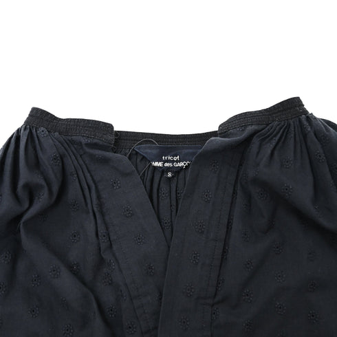 Women's Tricot Comme Des Garçons Eyelet Blouse in Black Cotton