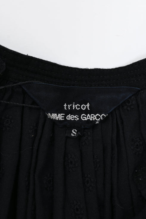 Women's Tricot Comme Des Garçons Eyelet Blouse in Black Cotton
