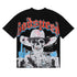 Godspeed T-shirts Great Western Skull Denim Cactus Print Cotton Casual Short Sleeve Men and Women
