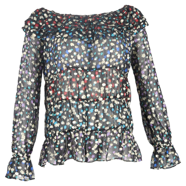 Women's Rixo Chloe Floral-Print Top in Multicolor Silk