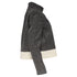 Women's Joseph Zipped Tweed Biker Jacket in Black Linen