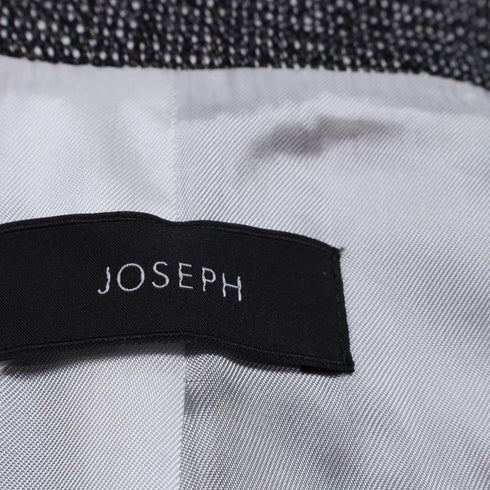 Women's Joseph Zipped Tweed Biker Jacket in Black Linen