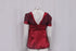 Women's Marc Jacobs Polka Dot and Striped V-Neck Blouse in Burgundy Silk