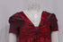 Women's Marc Jacobs Polka Dot and Striped V-Neck Blouse in Burgundy Silk