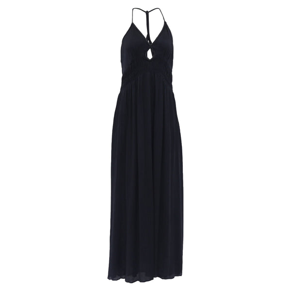 Women's Ba&Sh Cha Cutout Maxi Dress in Black Cupro