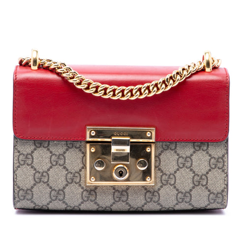 Padlock Shoulder Bag GG Coated Canvas and Leather Small