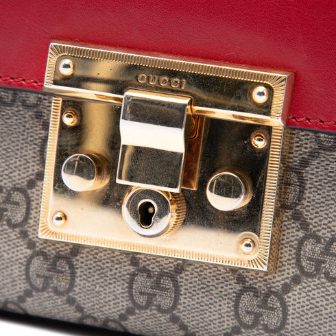 Padlock Shoulder Bag GG Coated Canvas and Leather Small