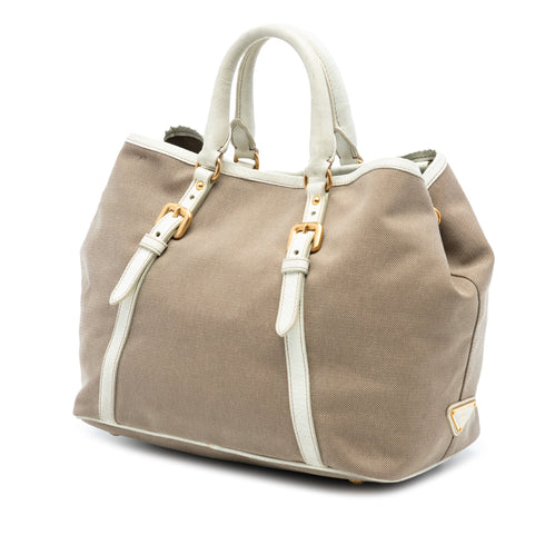 Logo Convertible Tote Canvas with Leather Medium