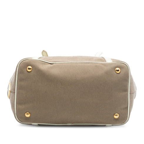 Logo Convertible Tote Canvas with Leather Medium