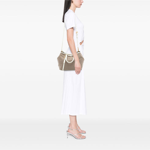 Logo Convertible Tote Canvas with Leather Medium