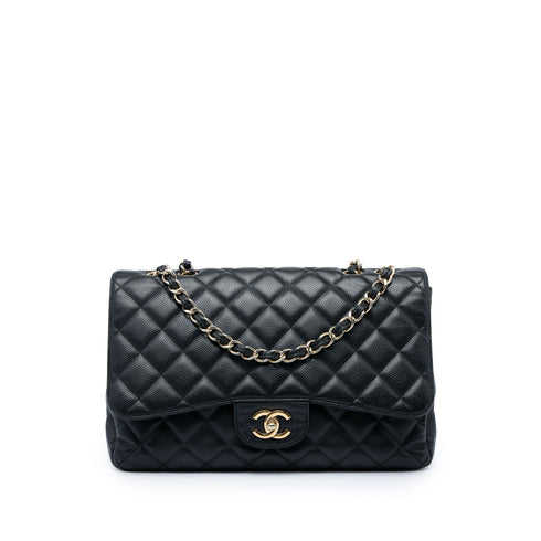 Classic Single Flap Bag Quilted Caviar Jumbo