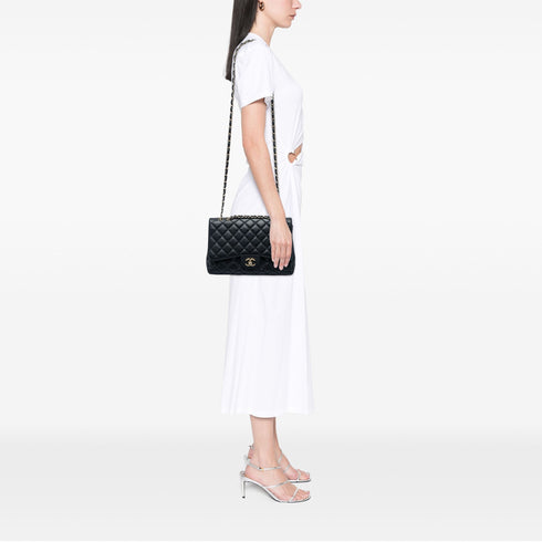 Classic Single Flap Bag Quilted Caviar Jumbo