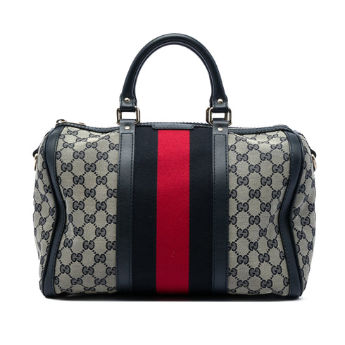 Vintage Web Boston Bag GG Canvas Medium