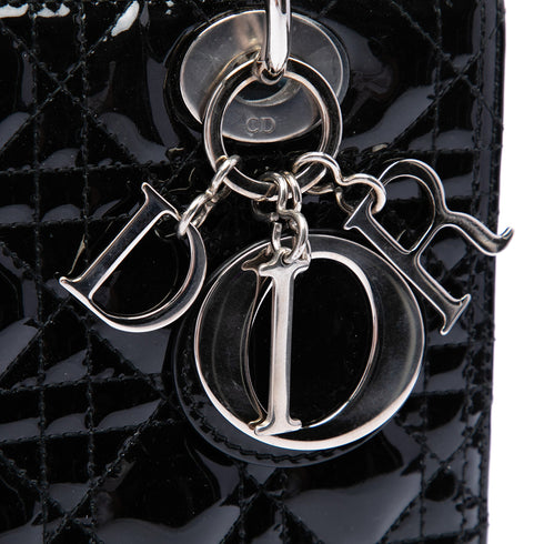 Lady Dior Bag Cannage Quilt Patent Medium