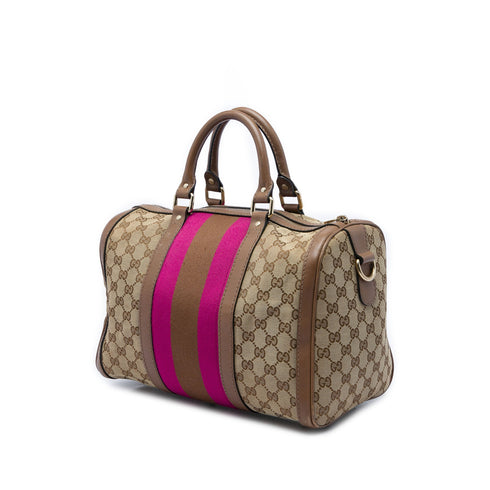 Vintage Web Boston Bag GG Canvas Medium
