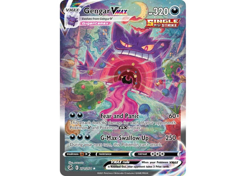 Gengar Vmax 2021 Pokémon Scarlet & Violet Fusion Strike Ultra Rare Vmax 271/264 Ungraded