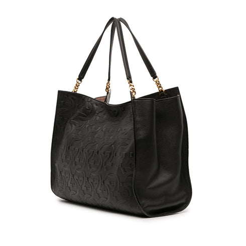 Trifolio Tote Gancini Embossed Leather Large