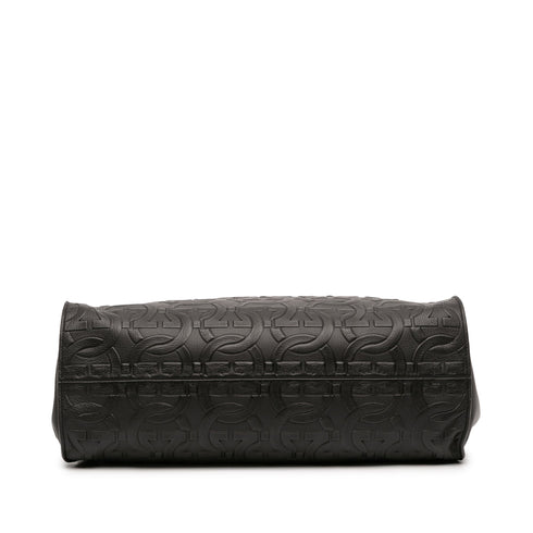 Trifolio Tote Gancini Embossed Leather Large