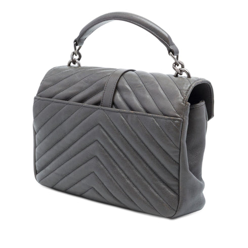 Classic Monogram College Bag Matelasse Chevron Leather Medium