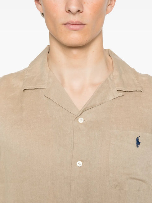 RALPH LAUREN Linen Classic Fit Shirt Beige