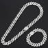 16mm Cuban Link Chain, Cross Watch & Bracelet Bundle Set