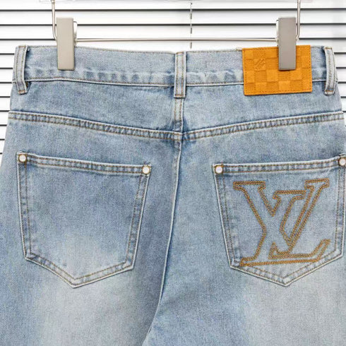 Louis Vuitton Logo-Embroidered Jeans