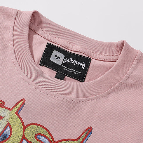 Godspeed T-shirts Skull Racing Printed Cotton Casual Short Sleeves Men and Women
