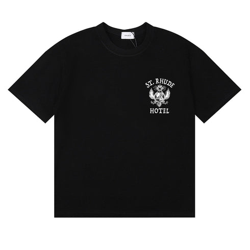 Rhude T-shirts Totem Simple Printing Cotton Casual Short Sleeve Men and Women