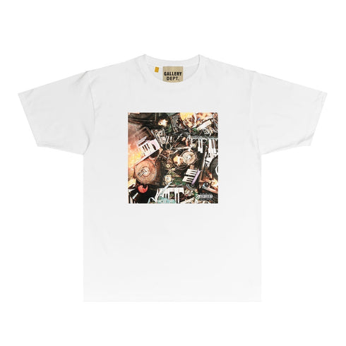 Gallery Dept T Shirt Retro Printed Loose Short-Sleeved Shirt