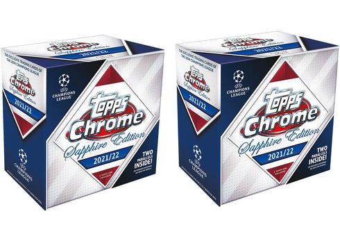 2021-22 Topps Chrome UEFA Champions League Sapphire Edition Soccer Box 2x Lot