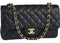 Chanel Classic Double Flap Quilted Caviar Gold-tone Medium Black