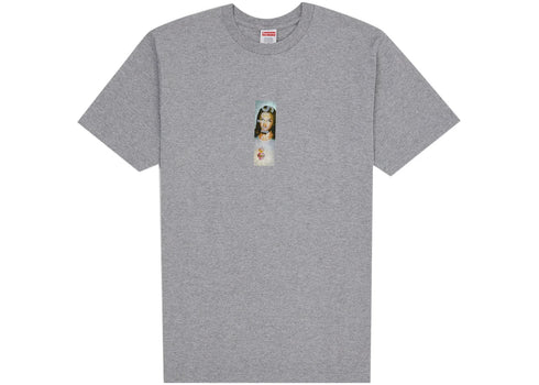 Supreme Prayer Card Box Logo Tee Heather Grey