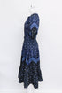 Women's Ulla Johnson Josefina Belted Midi Dress in Navy Blue Cotton