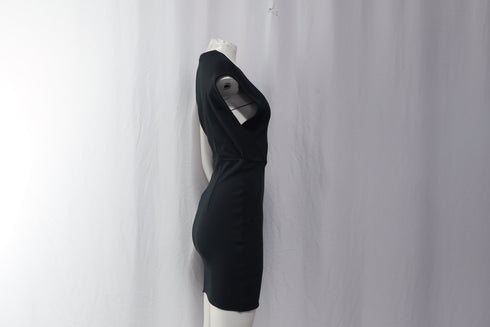 Women's Alexander Wang V-neck Mini Dress in Black Rayon