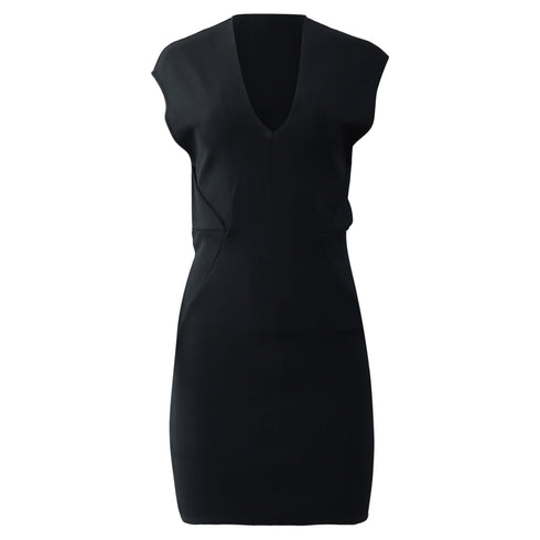 Women's Alexander Wang V-neck Mini Dress in Black Rayon
