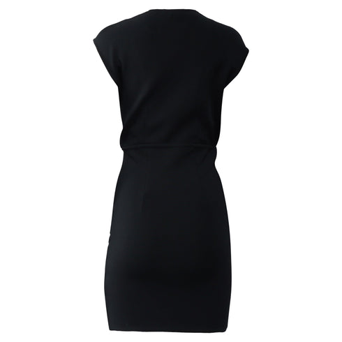 Women's Alexander Wang V-neck Mini Dress in Black Rayon