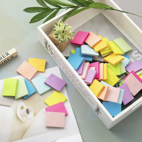 (50 Pads) Sticky Notes 1.5x2, 10 Colors Self Sticky Notes, Sticky Pads, Recyclable, Self-Stick Pads, Easy to Stick for Home, Office, Notebook