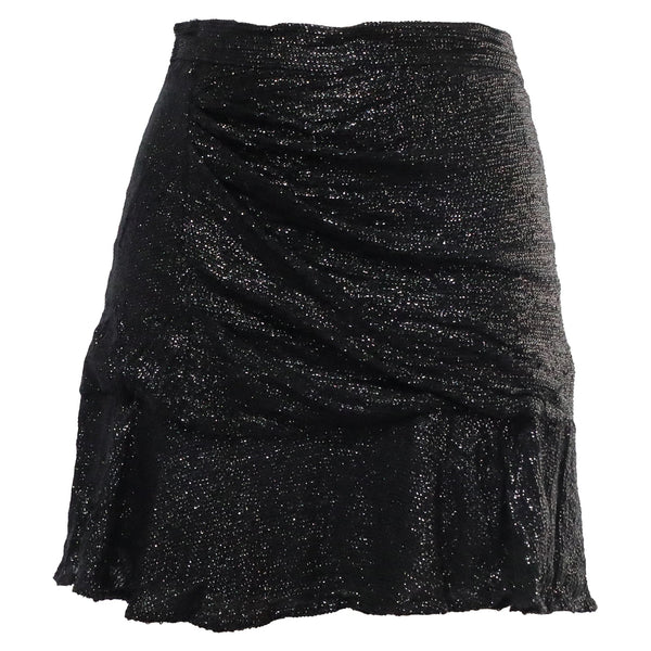Women's Iro Nako Sequined Mini Skirt in Black Viscose