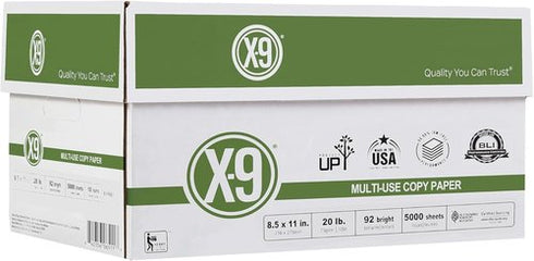(8.5 x 11 Letter) - X-9 Multi-Use Print & Copy Paper, White, Brightness 92, Case of 10 Reams - 5,000 Pages Total (OX9001-CTN)
