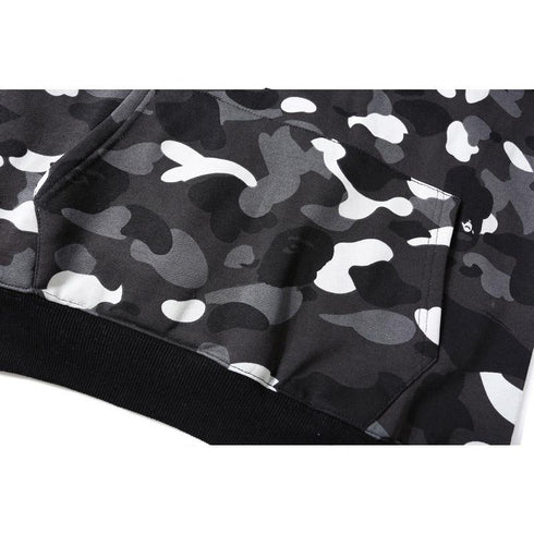 Bathing Ape Hoodie Shark Camouflage Luminous Embroidered Hoodie Hip Hop Men's and Women's Hoodie Coat