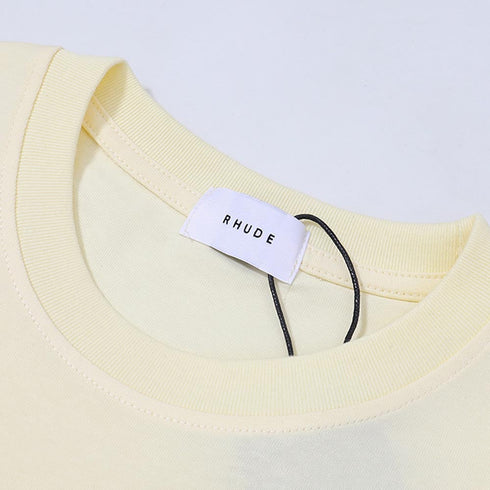 Rhude T-shirts Coconut Crown Printing Cotton Casual Short Sleeve Men and Women