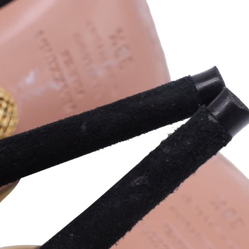 Women's Aquazzura Rendez Vous Sandals in Black Suede and Leather