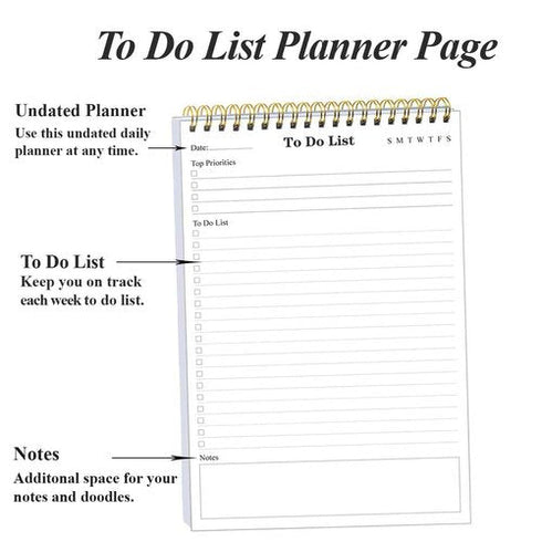 (50-Pack) To Do List Notepad - A5 Undated Daily Planner, 2500 Sheets/5000 Pages To Do List Notebook for Work, Spiral Waterproof Notepad for Office Supplies, School Planner, 5.8 x 8.3